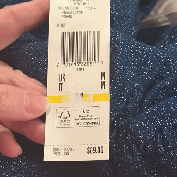 Anne Klein Blue pleated front cardigan / Size M / NWT / L-5 - Picture 9 of 10